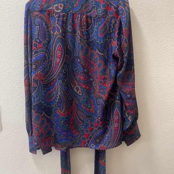 Ralph Lauren Blue and Red Paisley Button Down Shirt - Picture 3 of 4